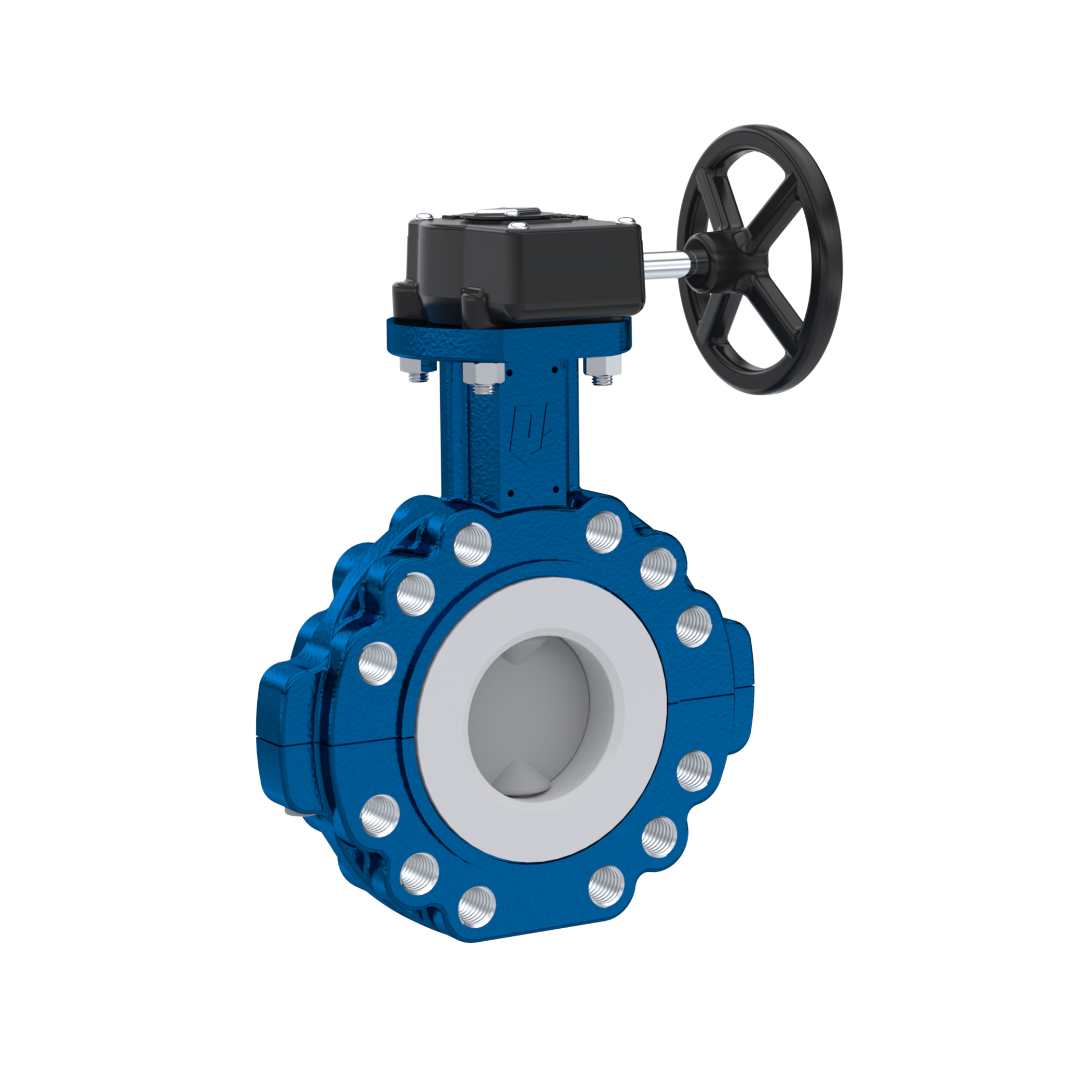 Pfa Butterfly Valve Ptfe Ak Dn Pn Pn Handwheel Gearbox Silicone