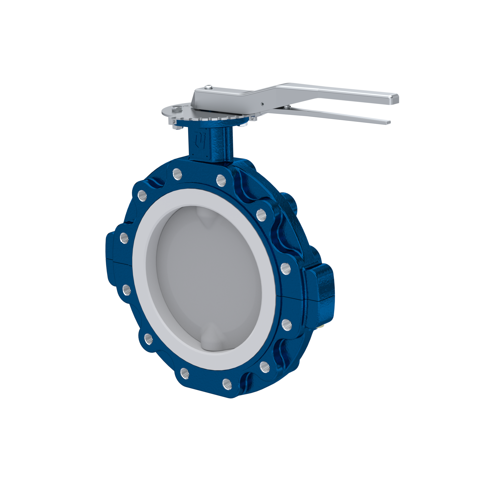 Butterfly-valve PTFE AK10 DN250 ANSI150 lever silicone insert