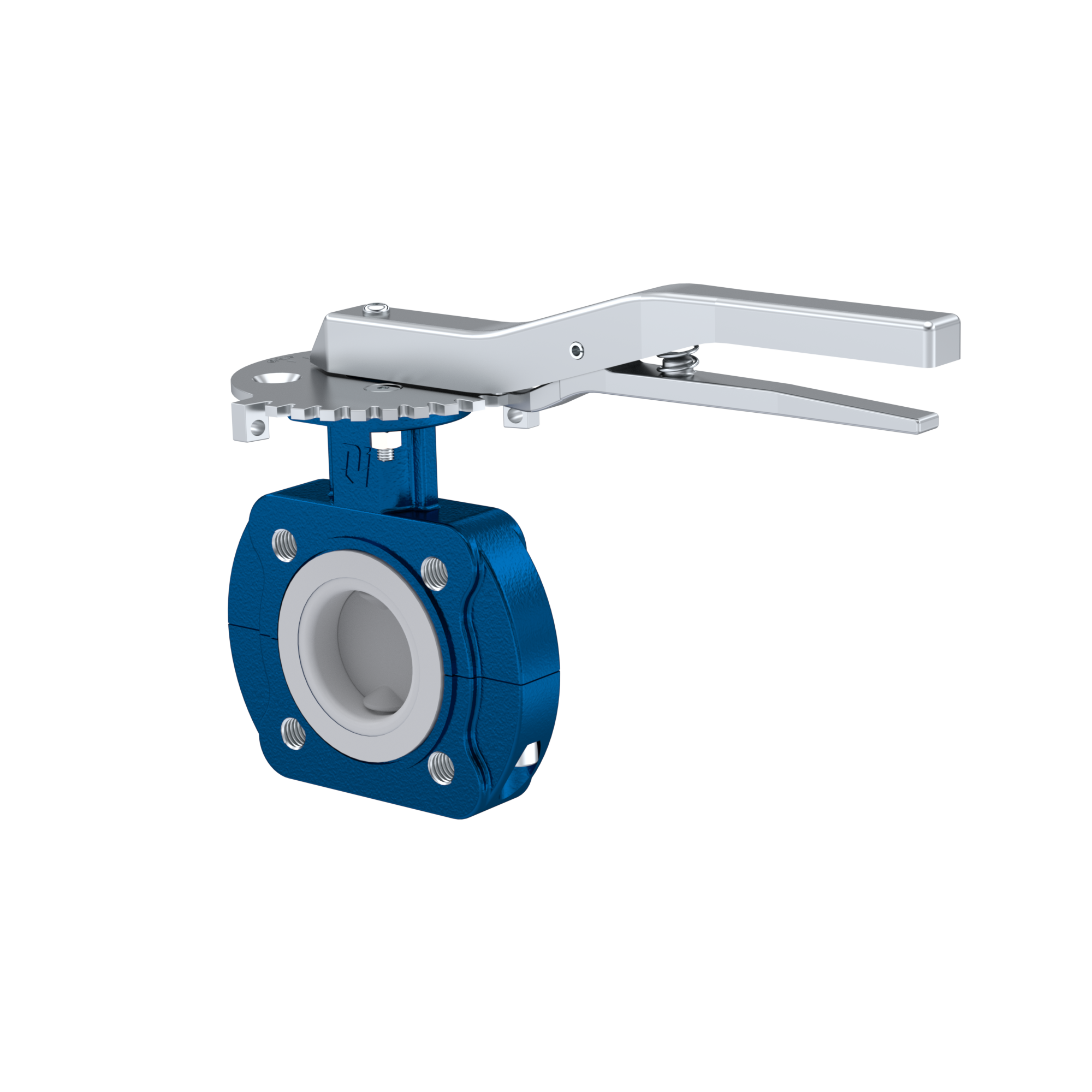 PFA-Butterfly-valve PTFE AK10 DN25 ANSI150 lever EPDM insert