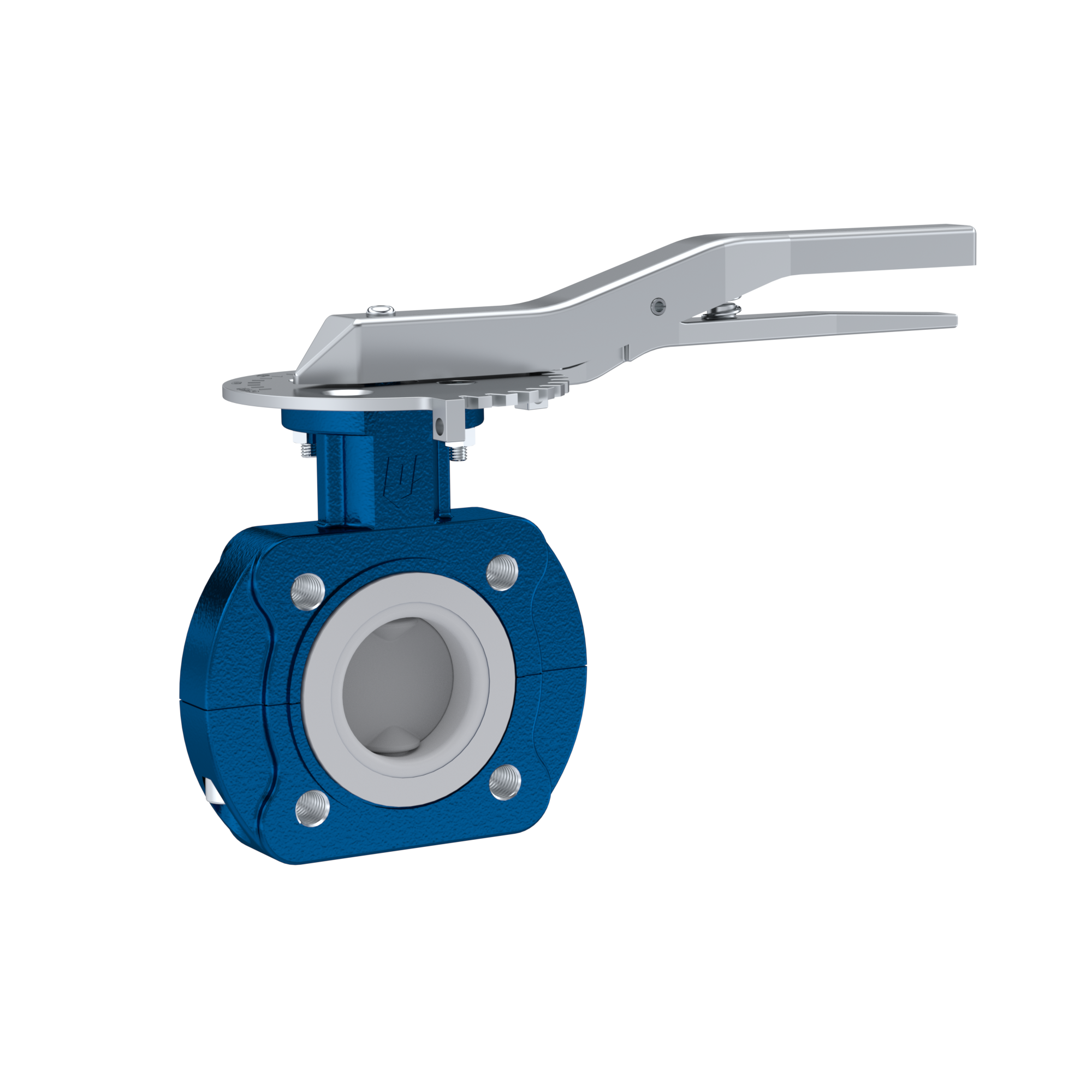 PFA-Butterfly-valve PTFE AK10 DN25 ANSI150 lever EPDM insert