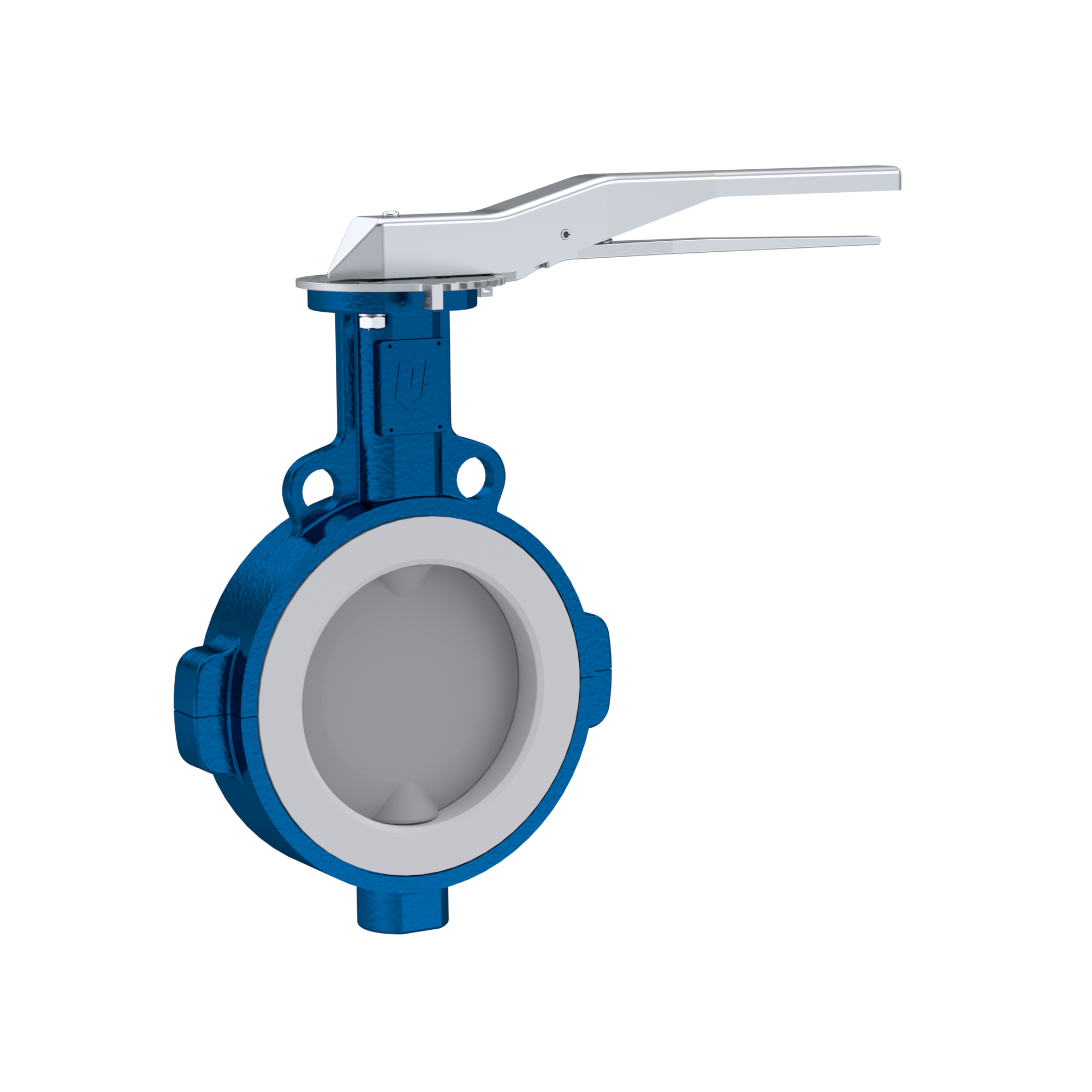 PFA-Absperrklappe PTFE AK09 DN150 PN10-PN16 Rasthebel Silikon Einlage