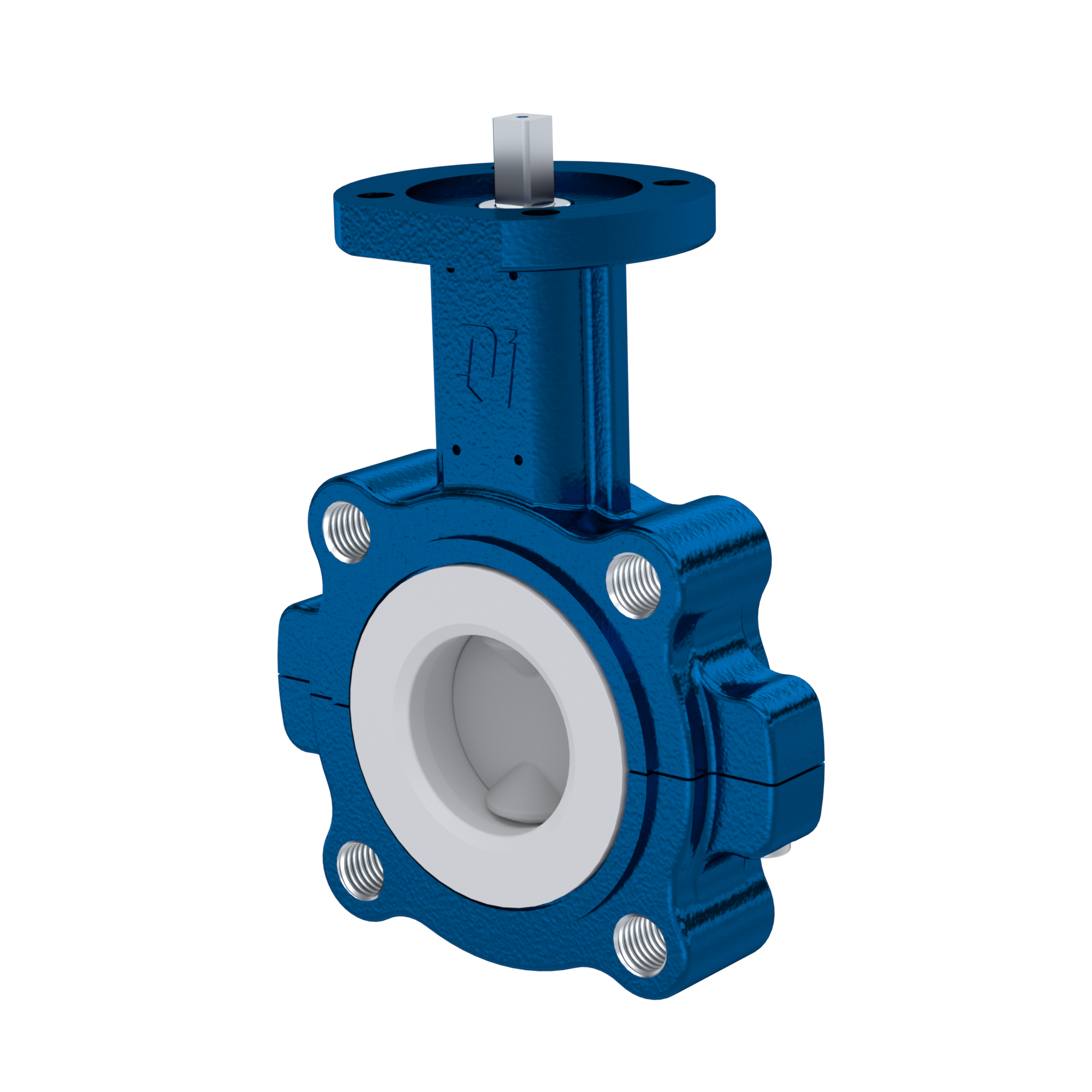 Butterfly-valve PTFE AK10 DN50 PN10-PN16 FKM insert